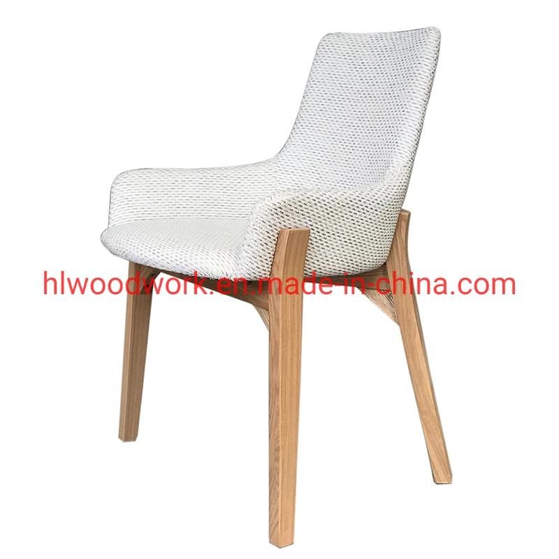 Solo Style Dining Chair Natural Oak Wood Frame White Cushion Resteraunt Chair Hotel Chair Study Room Chair