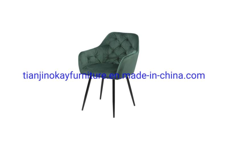 Dining Home Furniture Arm Modern Velvet Modern Dining Room Restaurant Chairs with Metal Frame