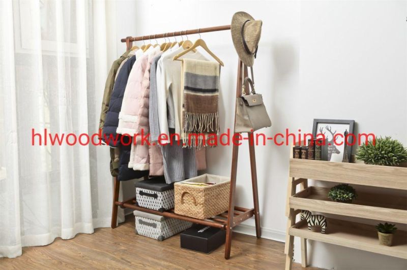 Beech Wood Stand Coat Rack Stand Hanger Foyer Furniture Brown Color Fence Style Living Room Coat Rack Office Furniture