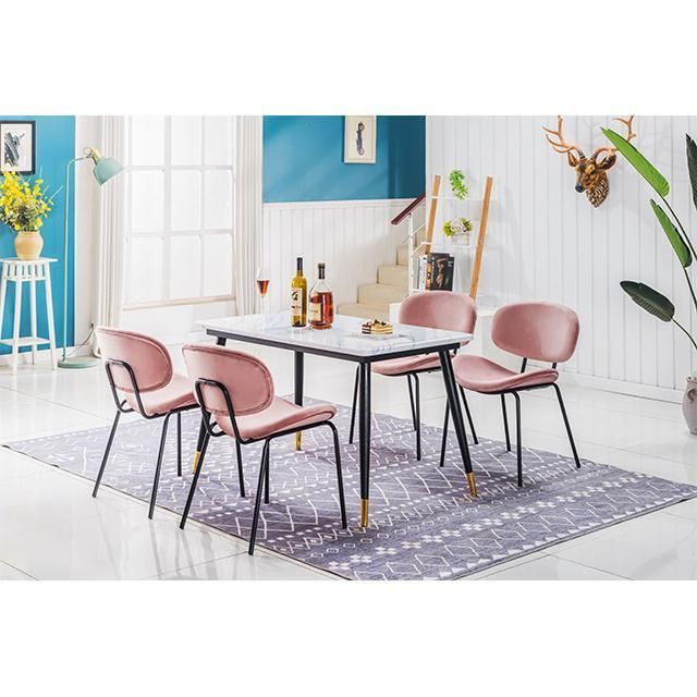 Fabric Restaurant Metal Leg Simple Wholesale Modern Design Black Metal Chair Plastic Plastic Chair Wood Leg Dining Chair