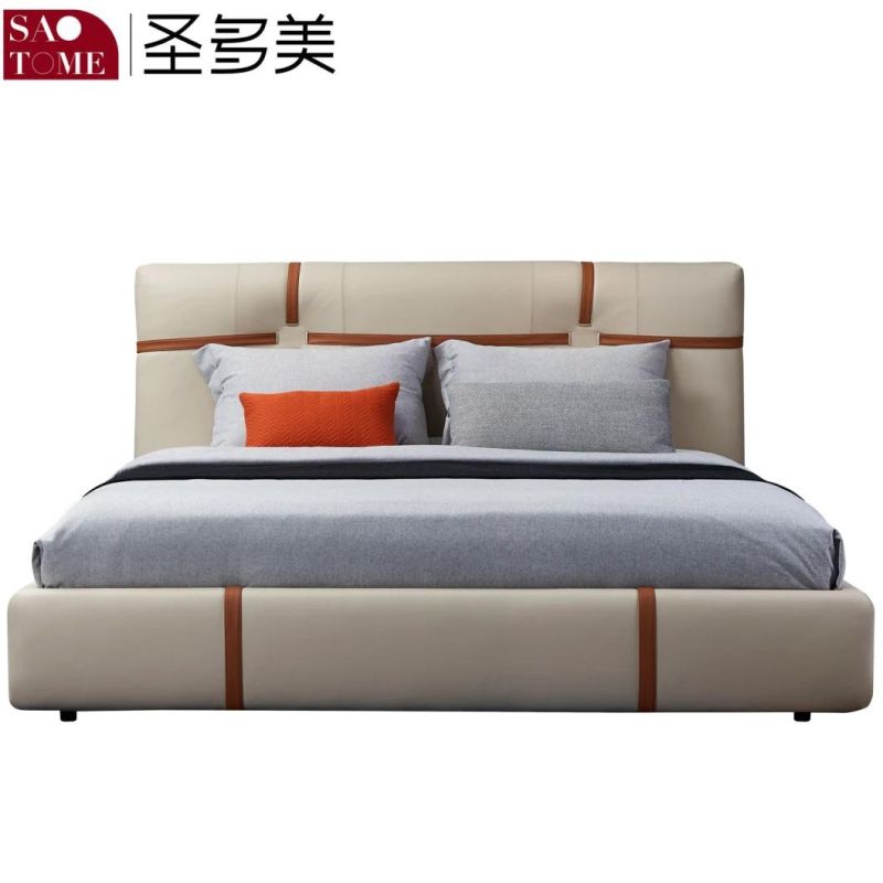 Modern Hotel Bedroom Furniture Wood Cloth 1.8m Double King Bed