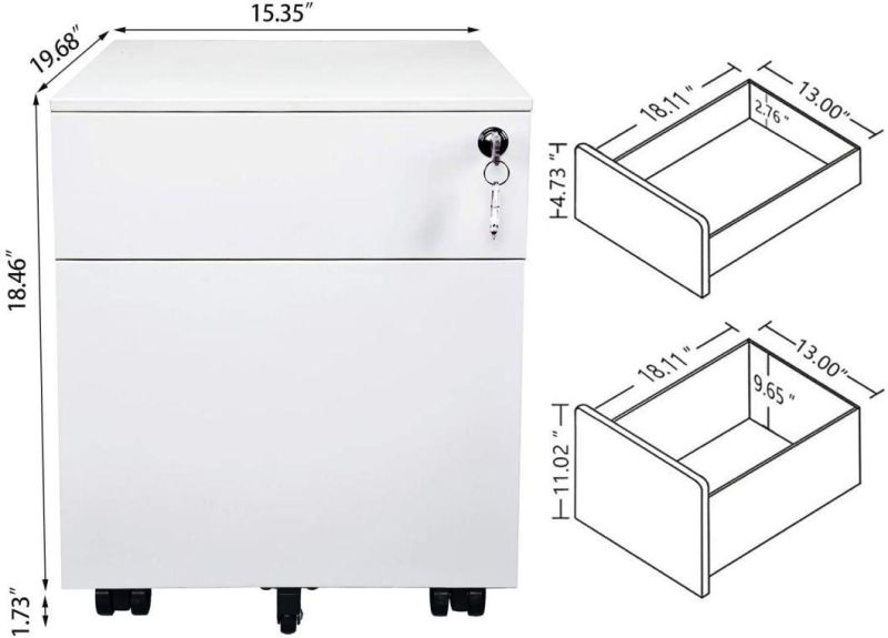 Side Open Office Furniture Metal Mobile Filing Cabinet