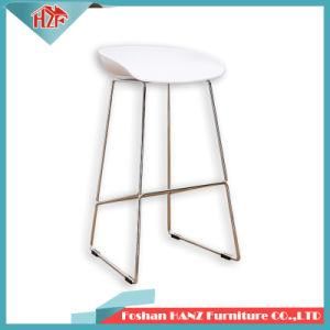 Modern Leisure Furniture White ABS Plastic Shell Stainless Steel Bar Stool