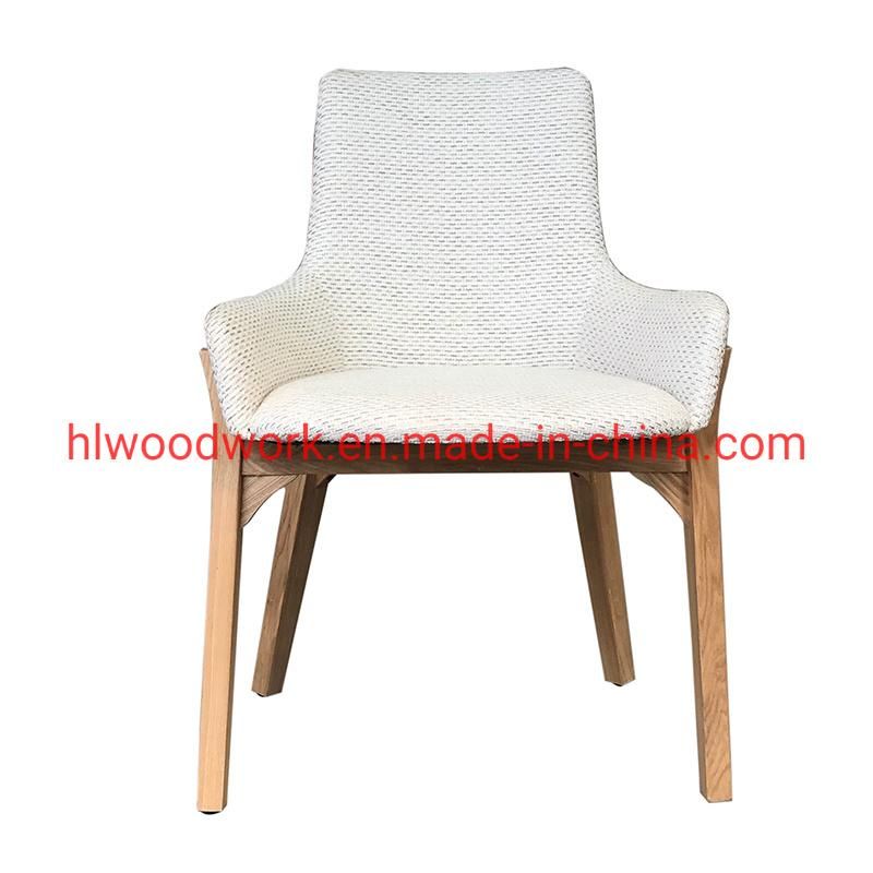 Solo Style Dining Chair Natural Oak Wood Frame with White Fabric Cushion Dining Chair Resteraunt Chair Hotel Chair Study Room Chair