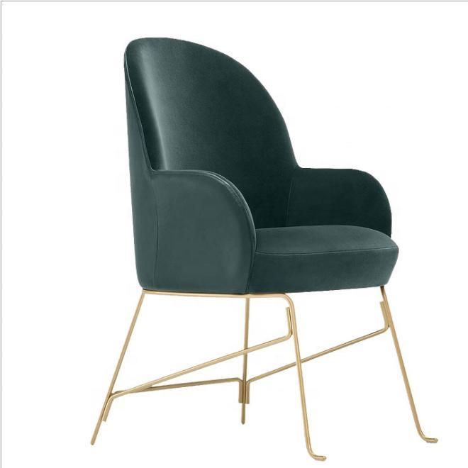 OEM ODM Velvet High Quality Metal Leg Fabric Hotel Dining Chair