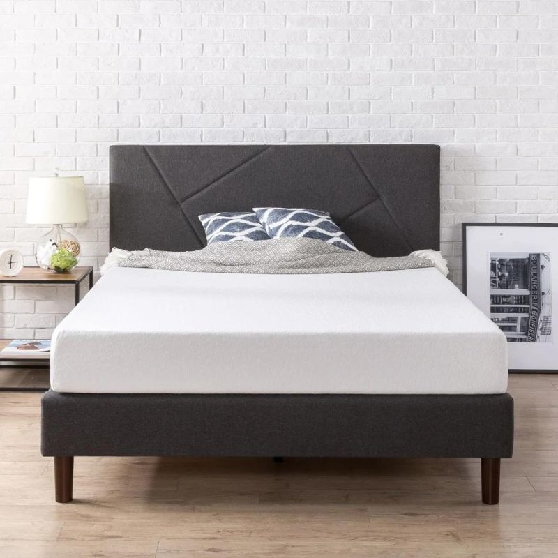 Hot Sell Modern New Design Upholstered Cheap Bed Frames with mattress with Wood Slat