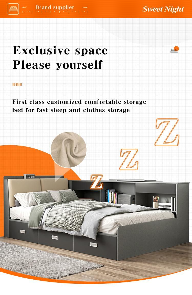 Luxury High Quality Modern Fabric Storage Bed