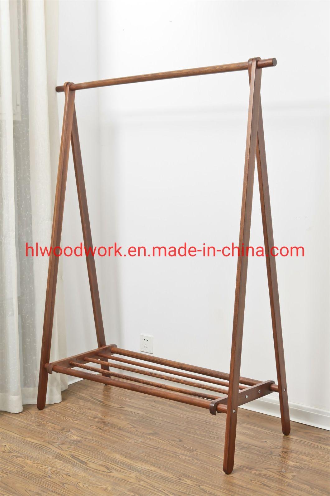 Beech Wood Stand Coat Rack Stand Hanger Foyer Furniture Brown Color Fence Style Living Room Coat Rack Office Furniture