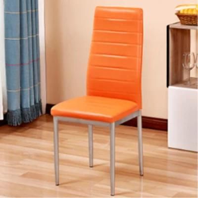 Restaurant Stlye High Chair Restaurant Modern Dining Chair Leather with Metal Chrome Leg