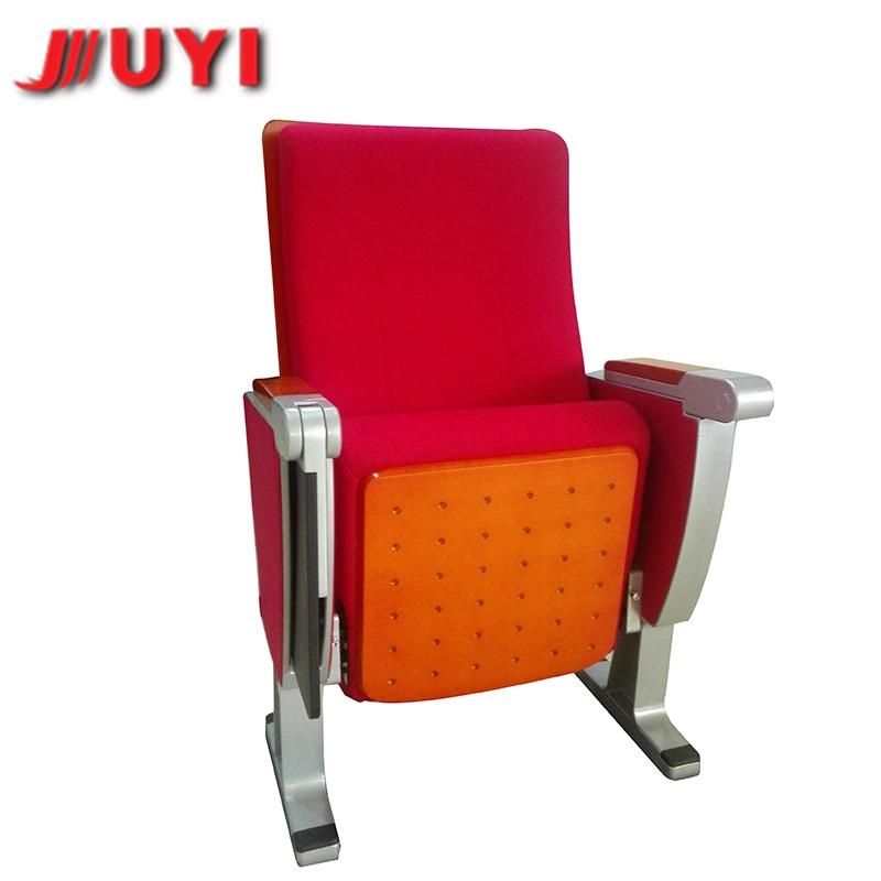 Heavy Duty Wooden Armrest Fire Resistant Fabric Folding VIP Cinema Auditorium Seating Jy-913