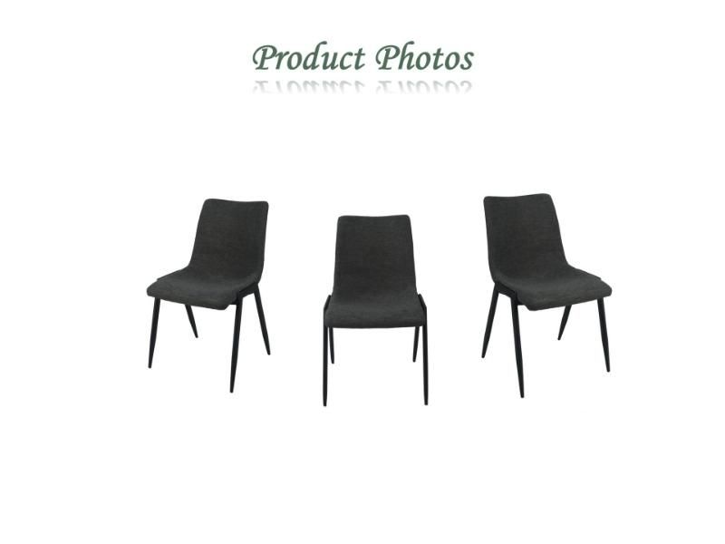 Modern Style Restaurant Furniture Event Iron Frame Fabric Black Spray Metal Leg Stacking Without Armrest Dining Chair