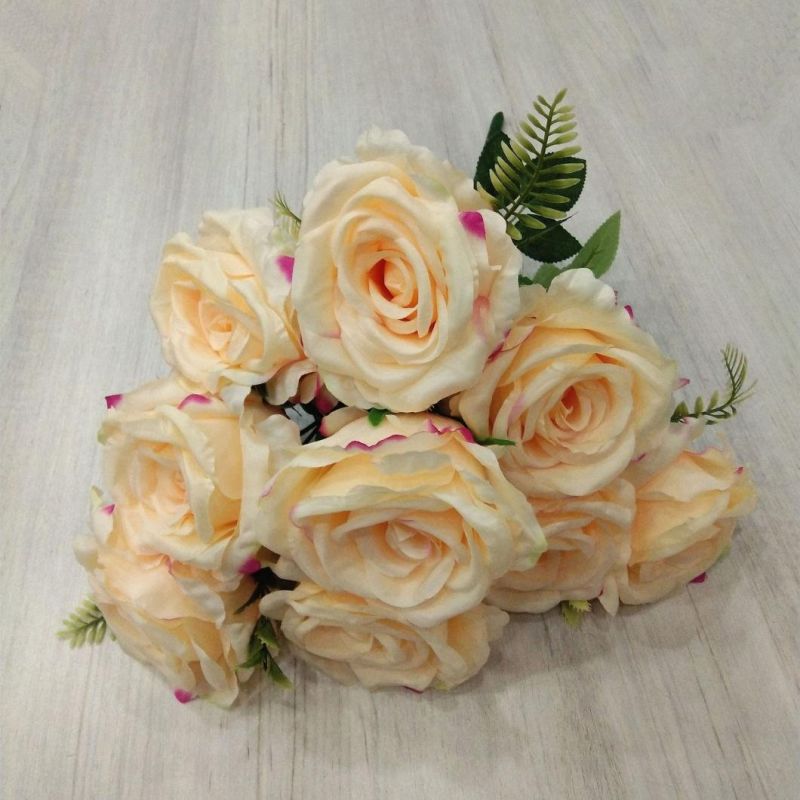 Artificial Fabric Rose Flower Bouquets Arrangement Wholesale Wedding Flowers