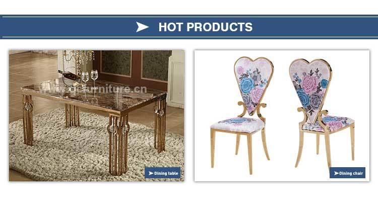 Rental Heart Shape Gold Steel Banquet Restaurant Dining Chair for Dining Furniture