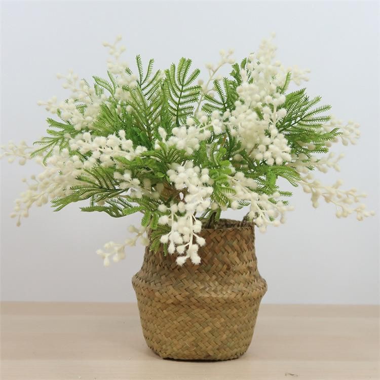 High Plastic Flower Bouquet Artificial Silk Fabric Acacia Flower