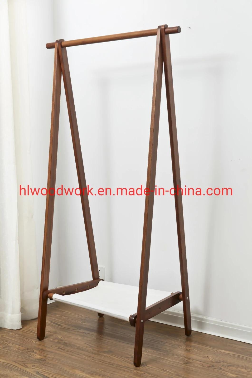 Beech Wood Stand Coat Rack Stand Hanger Foyer Furniture Brown Color Fabric Style Living Room Coat Rack Bedroom Furniture