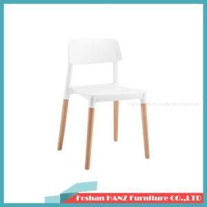 Hz-312cafe Coffee Shop White Plastic Wooden Leg Dining Chair