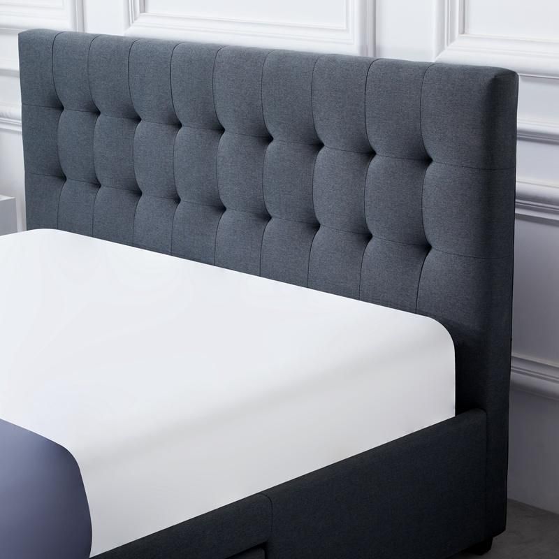 Luxury Queen Bed Frame with Headboard with Storage and Tufted Bed Frame with Drawers