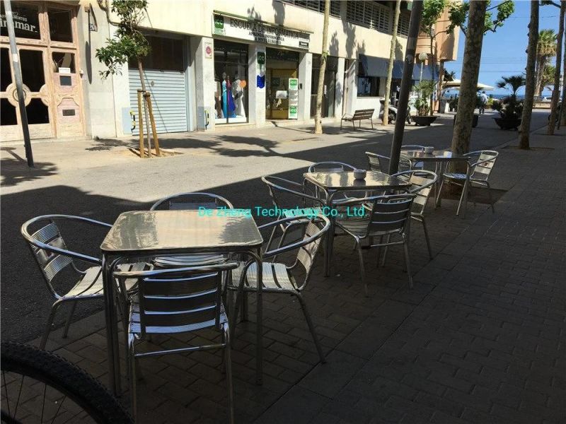 Commercial Outdoor Bistro Restaurant Chair Aluminium Slat Anti-Rusting Bar Chair Furniture