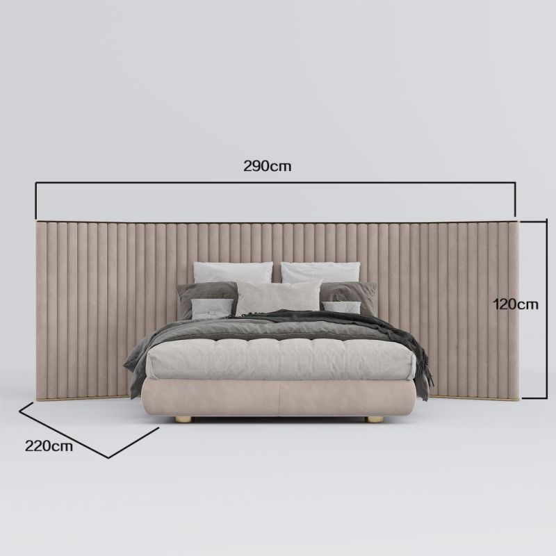 European high End Home Furniture Modern Lluxury Velvet Fabric Wood Frame King Size Bed with Headboard