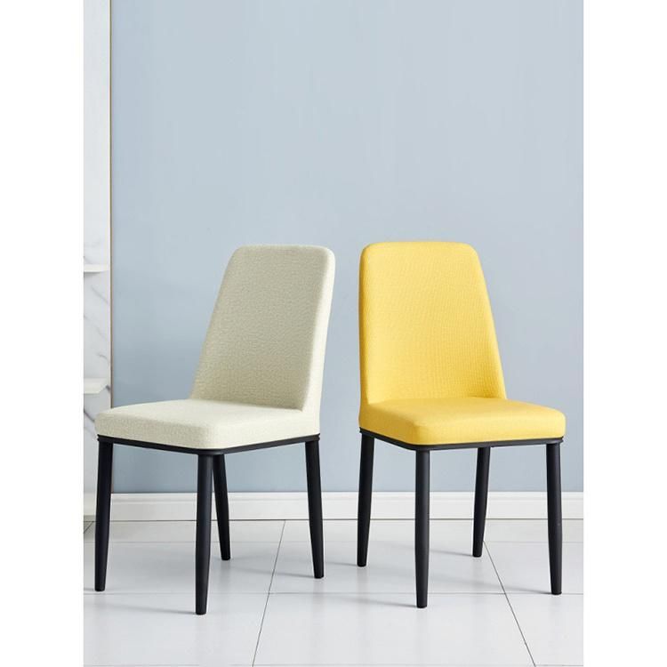 Yellow Fabric Dining Chair Luxury Italian Modern Dining Chairs Set 8 Seater for Other School Furniture