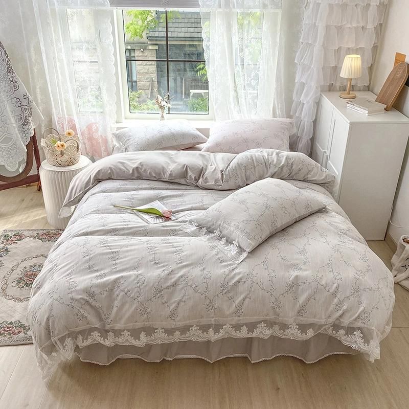 Bedspread Coverlets Home Textile Fabric Bed Linen Bed Sheet Quilt Hotel Bedding Set Pillow Case Bed Lace Cotton Bedsheet Duvet Covers