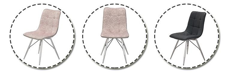 Velvet Fabric Chrom Metal Legs Dining Room Chair Dining Chair