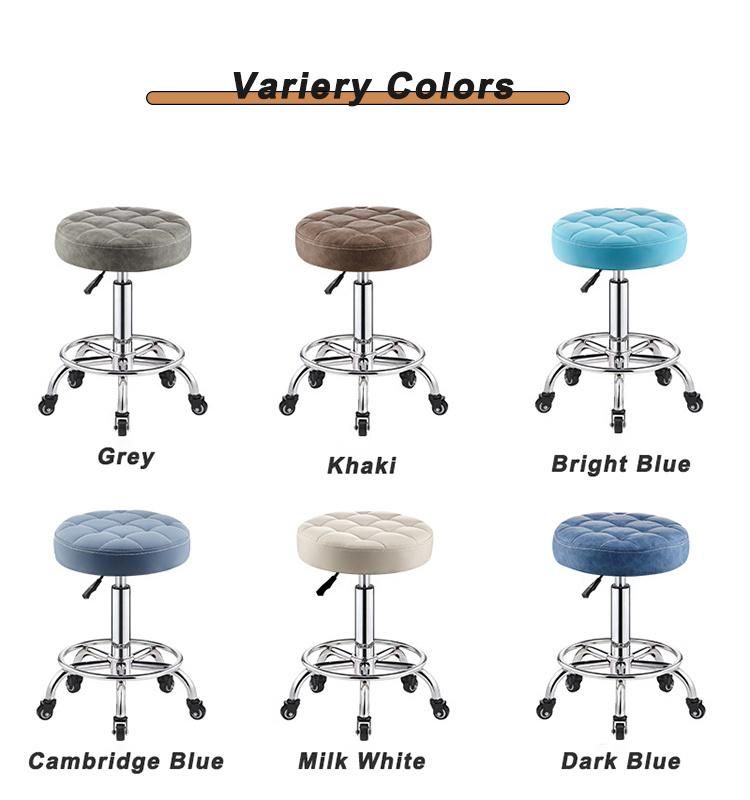 Home Kitchen Office Furniture Modern Design Swivel PU Seat Chair with Chromed Base for Cafe Bar