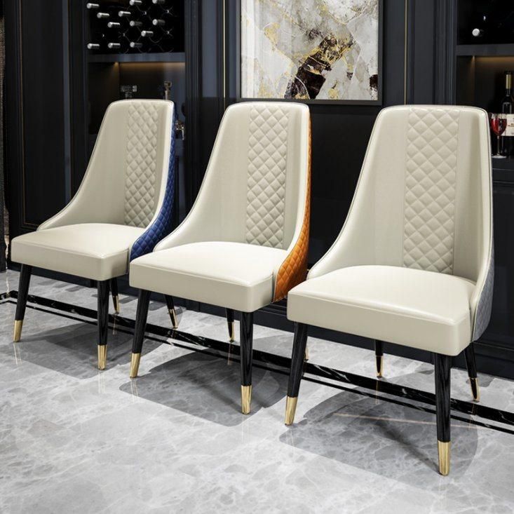 Restaurant Furniture Hotel Dining Leather Chair Upholstered High Back Chair