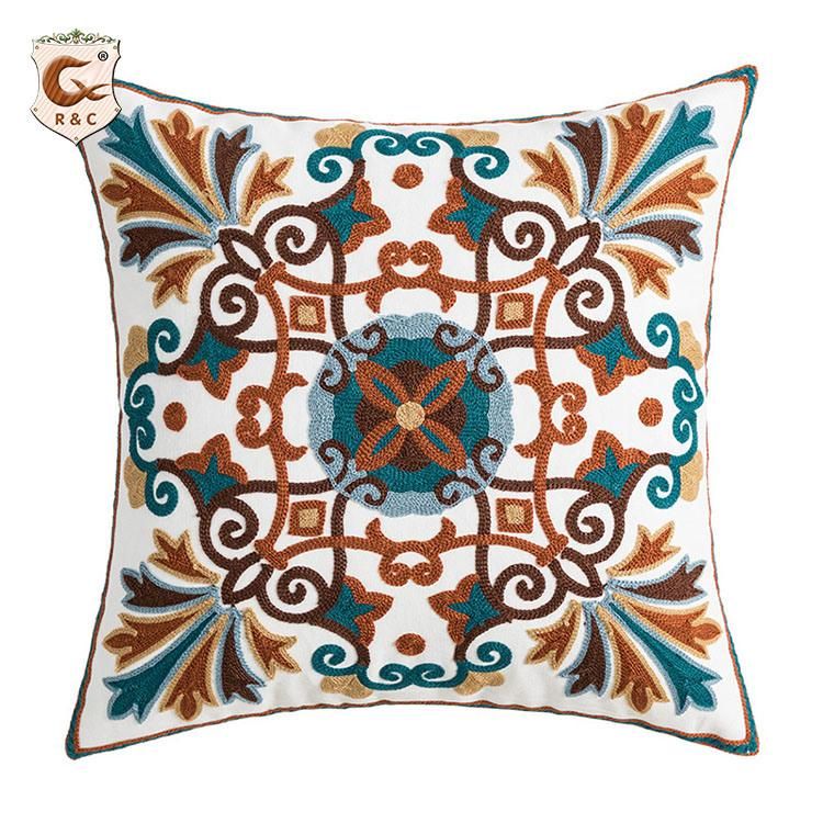 Simple Cushion Cover / Printed Cushion Cover, Modern Ethnic Style Mandala Velvet Car Chair Handmade Square Seat Velvet Fabric