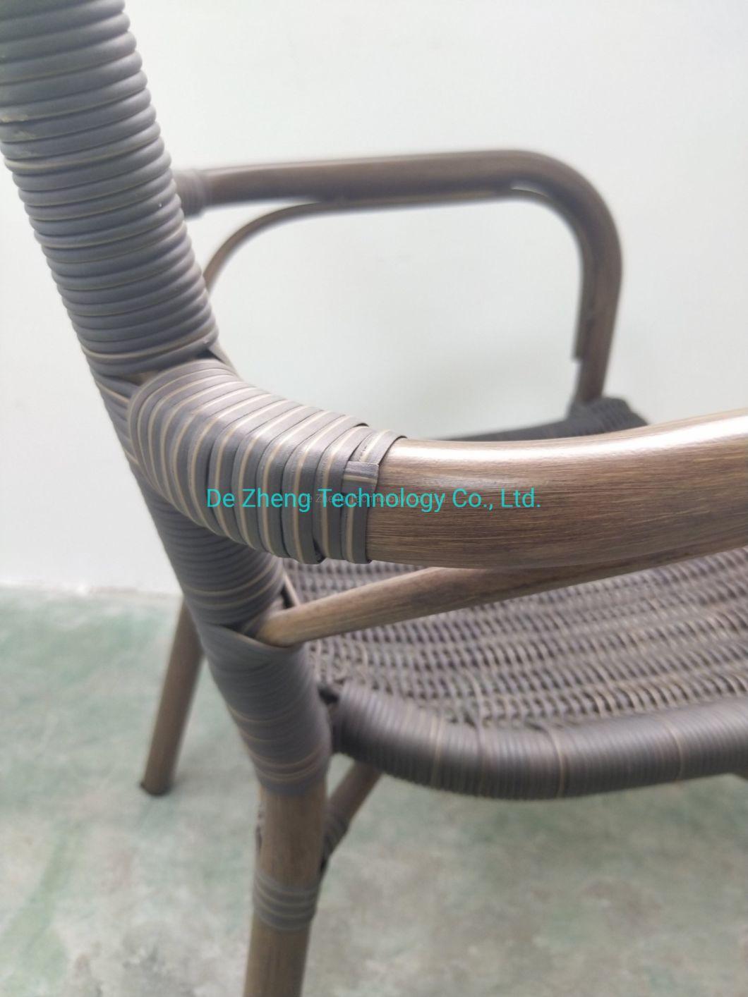 European Style UV Resistant High Back Outdoor PE Rattan Chair for Restaurant Hotel