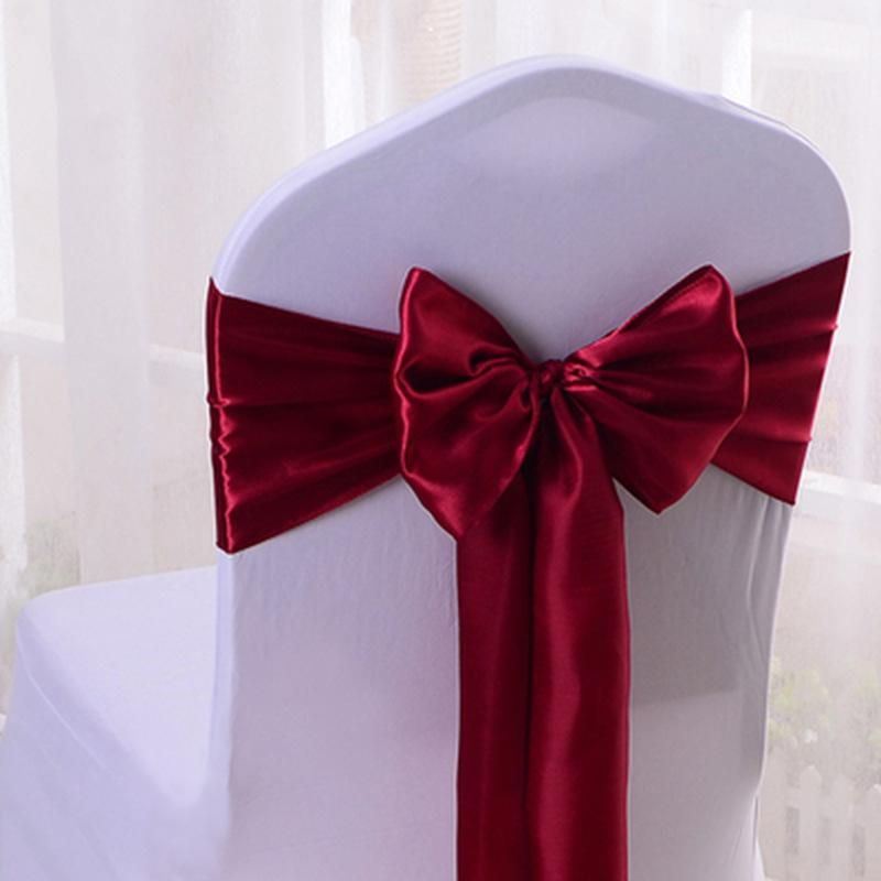 10PC Soft Satin Chair Bow Sashes Wedding Indoor Outdoor Chair Ribbon Chair Ties for Party Event Hotel Banquet Decorations