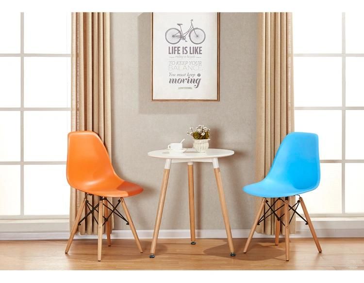 Promotion Home Furniture Nordic Wooden Leg Plastic EMS Dining Chair for Dining Room