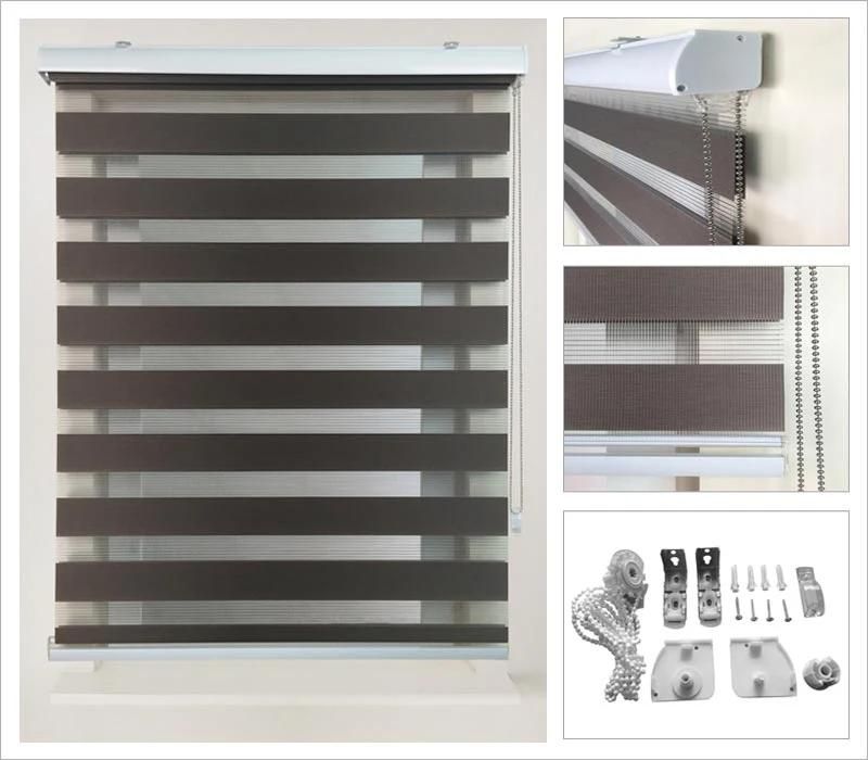 Home Decoration Manual / Motorized Zebra Fabric Blackout Shade Roller Blinds