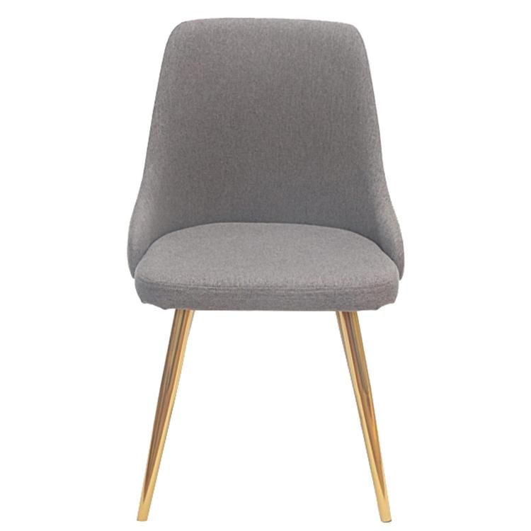 Dining Room Furniture Nordic Gold Leg Restaurant Chair Upholstery Arm Fabric Modern Grey Dining Chairs