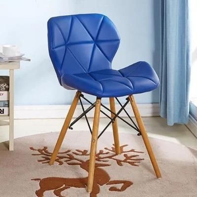 Nordic Furniture Leisure Chair with Wooden Leg Bedroom Lounge Chair PU Leather Dsw Dining Chair