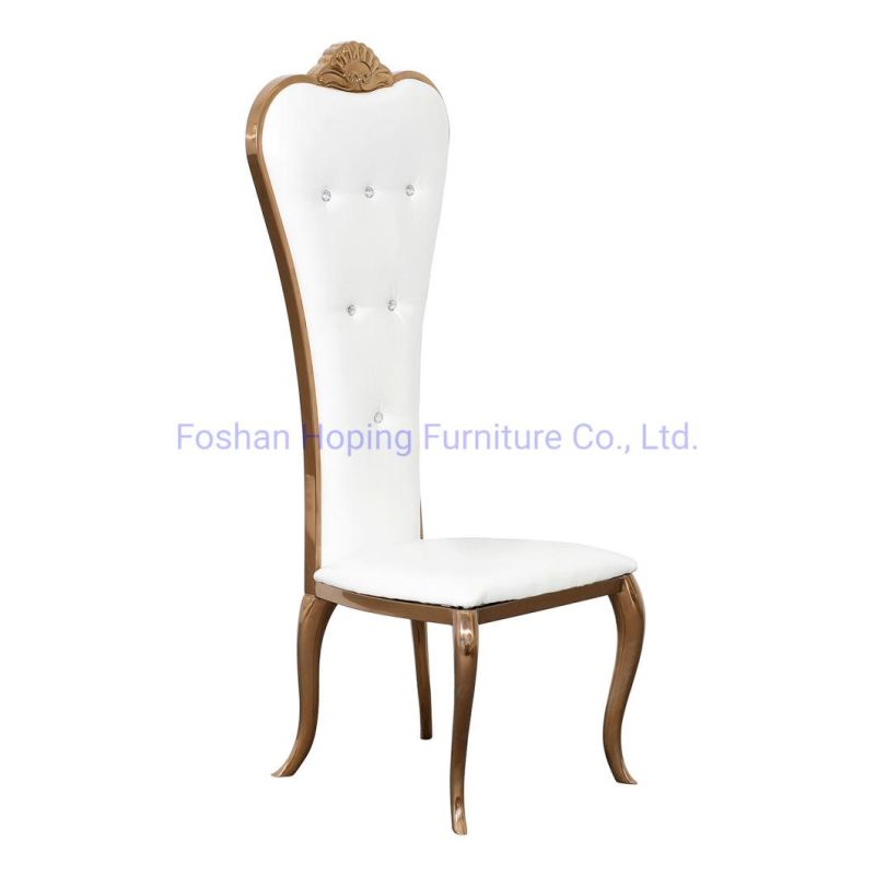 Europe Hotel Luxury Royal Restaurant Dining Table Classic Armrest Wedding Bride and Groom King Throne High Chair Living Room Princess Chair