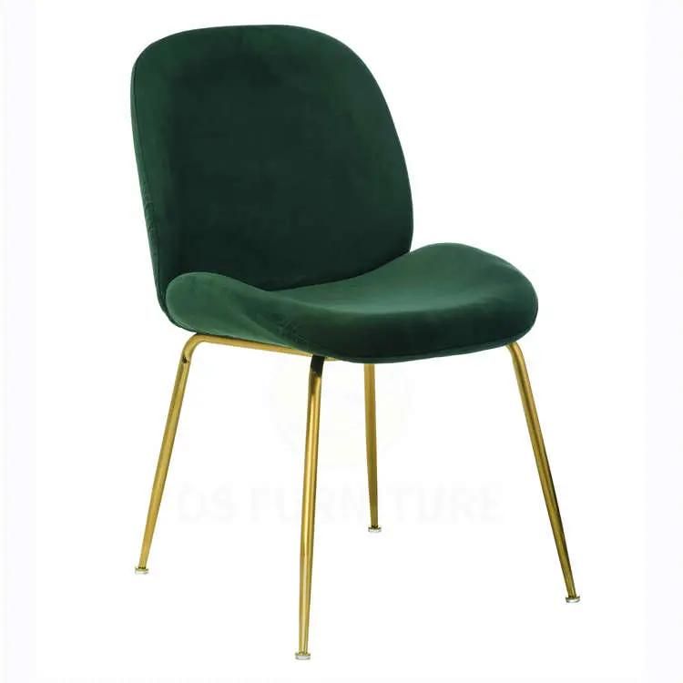 High Quality Home Restaurant Furniture New Design Coffee Hotel Leisure Upholstered Velvet Fabric Dining Room Chair