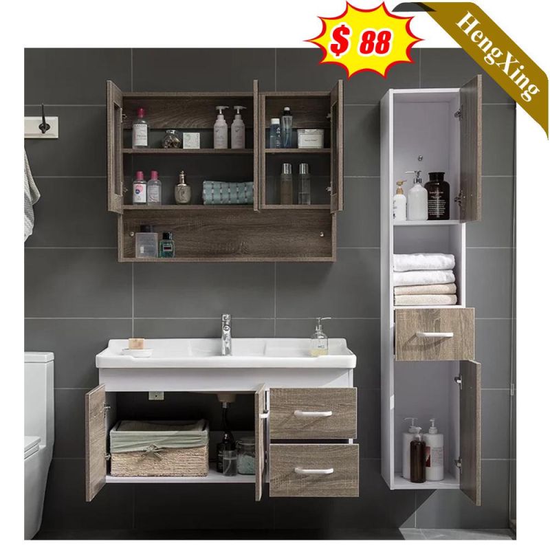 Simple Brand New Design Stylish Hot Sell Glass Basin Bathroom Cabinet with Mirror