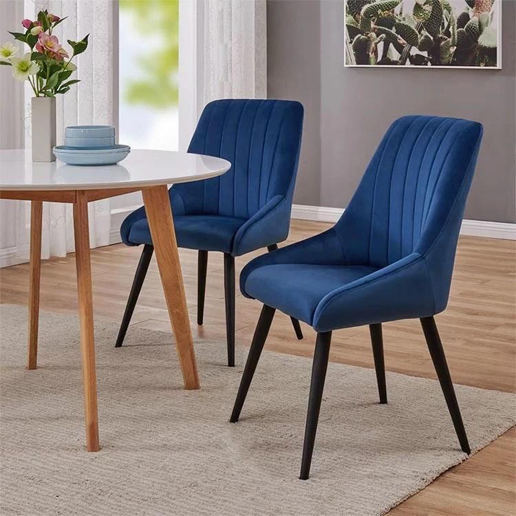 Luxury Nordic Design Dining Furniture Metal Leg Upholstery Fabric Modern Velvet Dining Chairs for Dining Room Restaurant