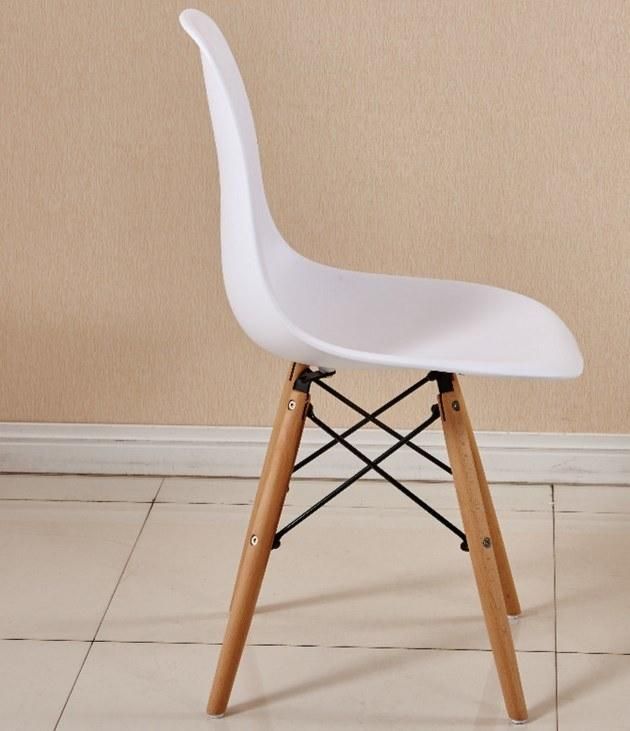 PP Plastic Modern Design Cheap Home Furniture Dining Room Chairs Beech Wood Legs Colorful Fabric Dining Chair