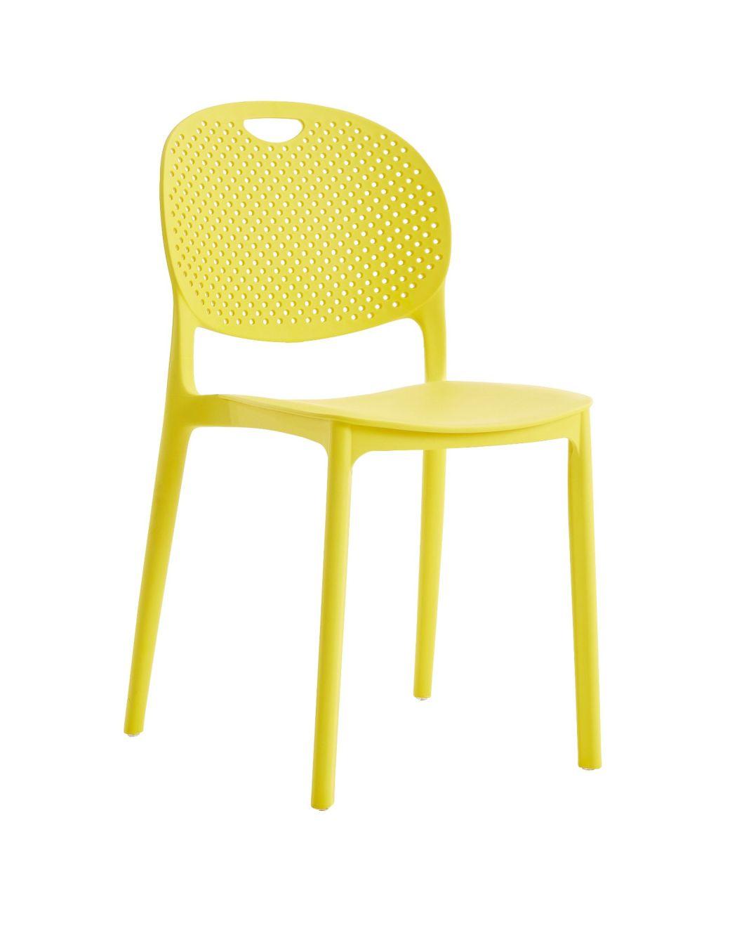 High Quality China Back Breathable Colorful Dining Stackable Plastic Chairs