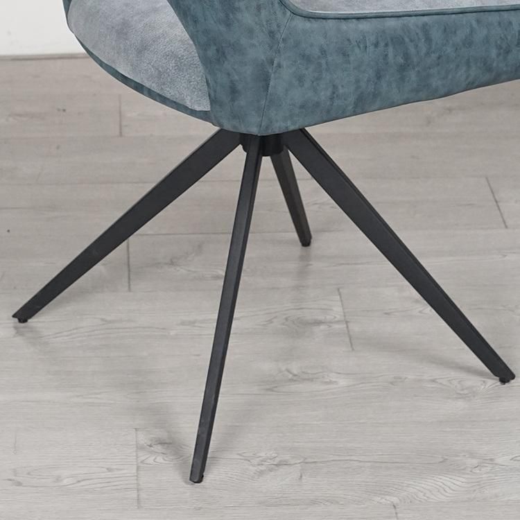 Wholesale Design Dining Room Furniture Nordic PU Modern Luxury Dining Chair with Metal Legs Black