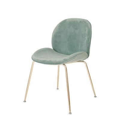 Classical Modern Design Velvet Metal Leg Dining Chair