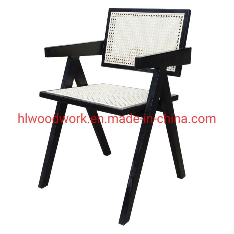 Hotel Chair K Style Rattan Chair Ash Wood Black Chair Dining Chair