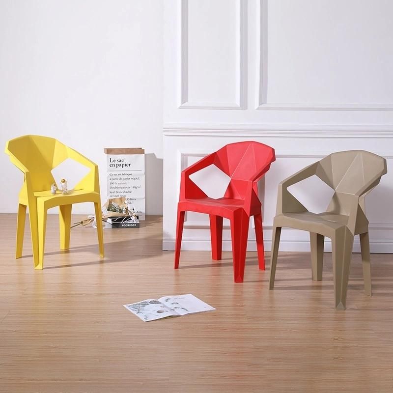 New Design Colourful Plastic Dining Chair with Armrest