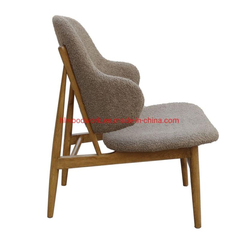 Magnate Chair Brown Teddy Velvet Solid Wood Teddy Velvet Dining Chair Wooden Chair Lounge Sofa Coffee Shope Arm Chair Living Room Sofa