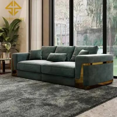 European Style Living Room Furniture Semicircle Sofas Fabric Luxury Sectional Sofa