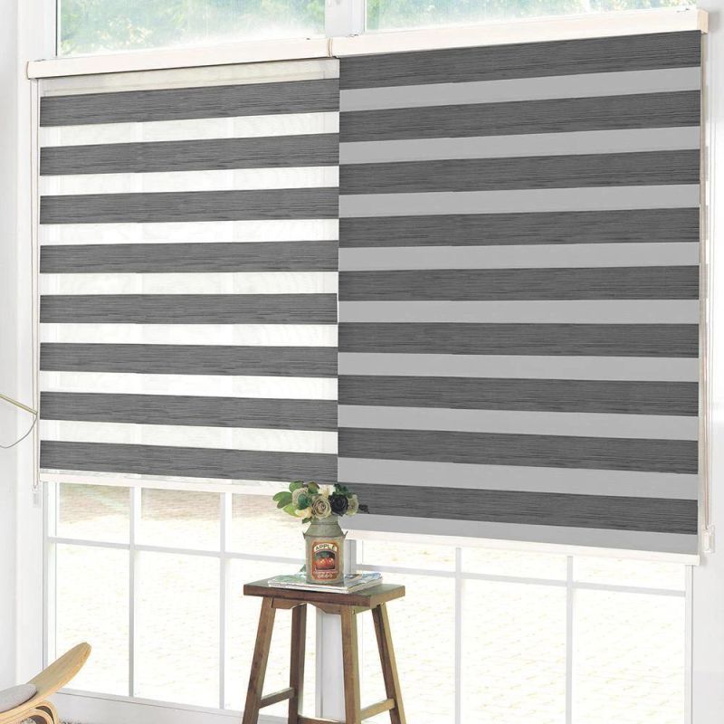 100% Polyester Fabric Manual Blackout Shade Roller Blinds Blackout Zebra Blinds