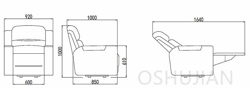 Best Selling Single Seat Cinema Chair Manual Recliner Sofa for Home Theatre