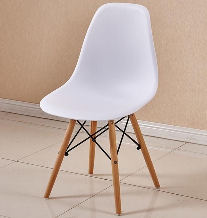 PP Plastic Modern Design Cheap Home Furniture Dining Room Chairs Beech Wood Legs Colorful Fabric Dining Chair